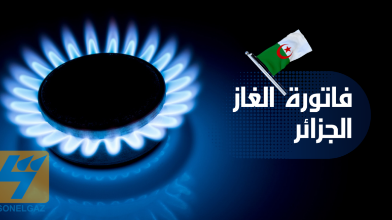 فاتورة الغاز الجزائر شعلة البوتجاز يخرج منها النار باللون الأزرق ويظهر علم الجزائر باللون الأخضر والأبيض والأحمر Algeria gas bill
