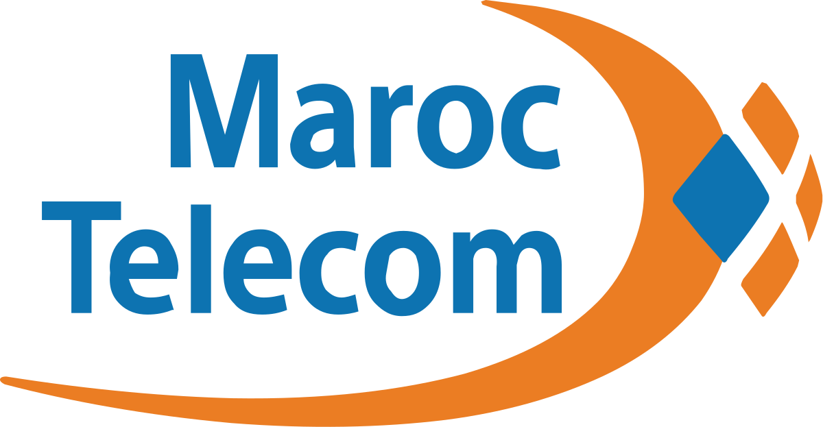 أداء فاتورة فورفي اتصالات المغرب عبر الإنترنت لوغو الشركة بالازرق والبرتقالي وخلفية بيضاء